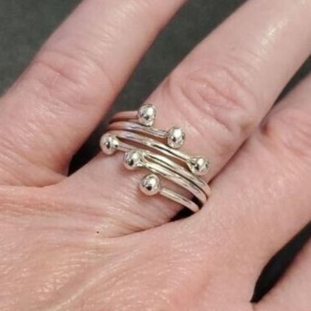 Sterling silver abstract ring size 6.5 layered look